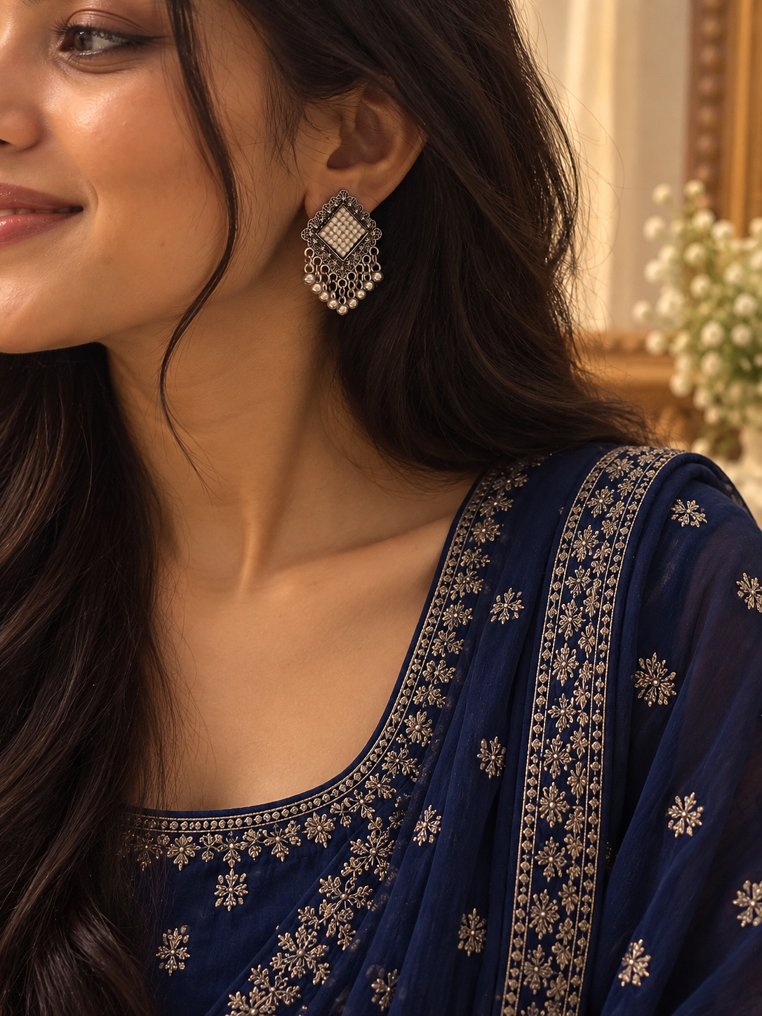 Lattice Ghungroo Studs, earrings