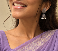 Peacock Dome Jhumkas, earrings, photograph 1